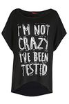 Fashion Star Womens Printed Baggy Oversized Batwing Tshirt Top Crazy Black Plus Size (UK 16/18)