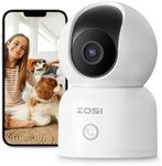 ZOSI C518 2K 3MP Pan/Tilt Security Camera,360° Views Baby/Pet Dog Monitor,2.4G/5G Dual-Band WiFi Indoor Cam with App,Smart Person Detection,2 Way Aud,Cloud & Local Storage,Works with Alexa