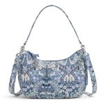 Vera Bradley Cotton Frannie Crescent Crossbody Purse, Enchantment Blue, One Size