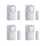 Mengshen Wireless Door Alarms, 4 Pack Small Size Wireless Magnetic Sensor Alert Chime for Home Apartment Kids Garage RV Security Safety DIY Installation with 4 Working Modes