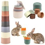 8pcs Stacking Cups for Rabbits,Nesting Cups Toy Bunny Stacking Cups to Play with Rabbits,Multicolored Bunny Stacking Cups Enrichment Toys for Small Animals Guinea Pig Hedgehogs Foraging Nesting