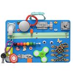 EBIOO Montessori Locks & Latches Board Blue Busy Board Educational Board Writting Board