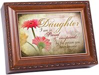 Cottage Garden Daughter Woodgrain Music Box / Jewelry Box Plays Light up My Life