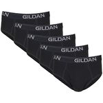 Gildan Men's Underwear Cotton Stretch Briefs, 5-Pack, Black Soot (5-Pack), Large