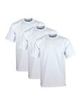 Pro Club Men's 3-Pack Heavyweight Cotton Short Sleeve Crew Neck T-Shirt, White, Medium