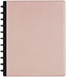 TUL Elements Custom Note-Taking System Discbound Notebook, 8 1/2" x 11", Narrow Ruled, 120 Pages (60 Sheets), Rose Gold/Pebbled