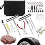 prettop Tyre Repair Kit,Heavy Duty Tyre Puncture Repair Kit,70pcs Tyre Plug Kit,Suitable For Repairing Puncture Kit In Tubeless Car Tires Such As Cars, Trucks, Motorcycles, Tractors with Storage Case