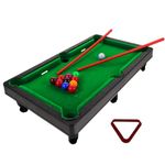 HOMURY Mini Billiard Table: Billiard Table Children with Green Felt Coating, Billiard Table for Children with Accessories, Portable Pool Table with 11 Balls, 2 Cues and 1 Triangle(Small)