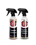 Adam's Polishes Leather Care Kit - Leather Cleaner & Leather Conditioner Car Cleaning Supplies | UV Protection for Interior Accessories Steering Wheel Seat Dash Vinyl Shoe Polish Jacket