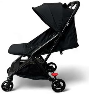 KARION Pro Travel Stroller – Lightweight & Compact, Adjustable Recline & Footrest, All-Terrain Wheels, Storage Basket, SPF 50 Sunshade, Detachable Belly Bar & Parent Cup Holder for On-The-Go Families