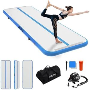 IBATMS Air Tumbling Mat, 6ft/10ft/13ft/16ft/20ft Inflatable Gymnastics Mat 4/8inch for Gymnastics Training/Home Use/Cheerleading/Yoga/Water with Pump