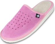 FOOTHUGS Suede Womens Slippers with Orthopeadic Insole, Size 4,5,6,7,8 UK (6 UK / 39 EU, Pink)