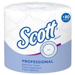 Scott® Professional Standard Roll Bathroom Tissue (04460), 2-Ply, White, 80 Rolls/Case, 550 Sheets/Roll, 44,000 Sheets/Case