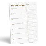 Sweetzer & Orange Meal Planner Notepads - Gold Print Notepad Organizer for Weekly/Daily Food Planning - Tear-Off Grocery Shopping List, 2 Magnets for Hanging on Refrigerator Door - 7x10", 52 Sheets