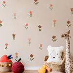 Pumkins Floral Flower Wall Stickers for Kids Baby Wall Stickers for Kids Room Bedroom Playroom Nursery Living Room D�cor Wall Art Window Decoration Boho