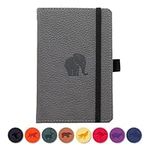 Dingbats A6 Wildlife Notebook Journal Hardcover, Cream 100gsm Ink-Proof Paper, 3.7 x 5.7 inches, 192 pages (Gray Elephant, Sqaured)