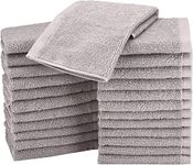 Amazon Basics Terry Cotton Washcloths - Pack of 24, Grey