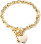 THE BLING KING Gold Toggle Heart Br