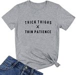 YITAN Women's Cute Juniors Tops Teen Girl Tee Funny T Shirt Grey Medium