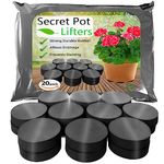 Pot Feet 20 PACK - Rubber Flower Plant Pot Feet for Invisible Lifting of Pots - Hard Wearing Non Compression Rubber - Discreet Low Profile Anti-Slip Rubber