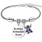 Ohana Bracelets Gifts Stitch Gift Bracelets Jewelry Inspirational Bracelet Stitch Charm Bracelet for Niece Nephew Stitch Birthday Gifts Stitch Jewelry