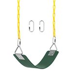 Swing Set, AGPtEK Swing Seat 250lb with Anti-Rust Chains 167.6 CM Thermoplastic Coated, Swing Seat Cushion Accessories Replacement with Snap Hooks for Outdoors, Playground, Jungle & Gym(Green)