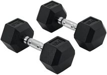 HOMCOM 2x10kg Rubber Hex Dumbbell S