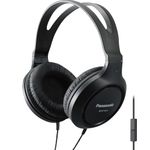 Panasonic Lightweight Over The Ear Wired Headphones with Microphone, Sound and XBS for Extra Bass, Long Cord, 3.5mm Jack for Phones and Laptops – RP-HT161M (Black)