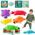 JOYIN Turtle Balance Stepping Stones, 6 Pcs Kids Turtle Jumping Stones Steps Stones Up to 265 Ibs, Toddler Obstacle Course Coordination Game Toys for Ages 3 Years and UP Indoor or Outdoor Play