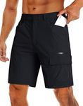 MAGCOMSEN Quick Dry Shorts Men Hiking Summer Shorts Cargo Work Shorts Travel Fishing Shorts Black,30