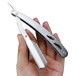 Osking Stainless Steel Matte Black Razor Straight Edge Barber Blade Shaving Razor For Men