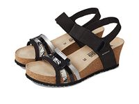 Mephisto Women's Lucia Wedge Sandal, Black Bucksoft, 5