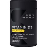 Sports Research Vitamin D3 2500iu (25mcg) with Coconut Oil - Vitamin D for Immune & Bone Support - Non-GMO Verified, Gluten & Soy Free (360 Liquid Softgels)