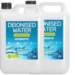 HYDROFYX DEIONISED WATER 5-Litre 2-Pack (10L) - For Irons, Steam Cleaners, Car Batteries, Radiators, Humidifiers, Cleaning - Demineralised & Deionized Water (Not Distilled)