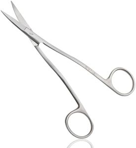 ONTAKI Dual Bent Machine Embroidery Scissors 6.5" - Premium German Steel Applique Fabric Scissors Angled Handle And Curved Razor-Sharp Small Tip For Optimal Precision Stitches, Crafting, Sewing-Silver