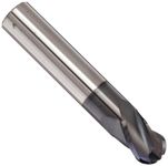 Melin Tool CCMGS-B Carbide Ball Nose End Mill, AlTiN Monolayer Finish, 30 Deg Helix, 4 Flutes, 2" Overall Length, 0.3750" Cutting Diameter, 0.3750" Shank Diameter