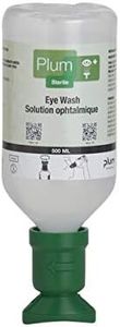 Plum Plus Rinse 45981-2 Sterile Saline Eyewash Solution Bottle 500 mL, 8.5" Height, 3" Wide, 3" Length, 16.9 fl. oz, Plastic (Pack of 2)