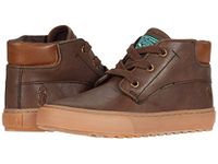 POLO RALPH LAUREN Boy's Wyse (Little Kid) Sneaker, Chocolate Burnished/Gum, 11 Little Kid