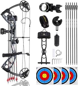 Lanneret Compound Bow and Archery Sets - Right Hand Archery Compound Bows 30-70 lbs Draw Weight Adjustable for Youth，Adults and Beginners��，Hunting Bow Kit for Beginner.BlackBasicv