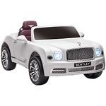 HOMCOM Bentley Mulsanne Licensed Kids Electric Ride On Car 12V Powered Toy Car w/Remote Control, Music, Horn, Lights, MP3 Slot, Suspension Wheels, for Ages 3-6 Years - White