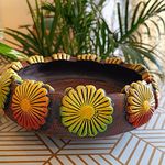 Niyara Handmade Earthenware Clay Terracotta Decorative Bowl, Urli, Flower Pot (Multi Color) (Large)