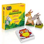 FLO Toys STEAM DIY 3D Wild Animals and Birds Illusions STEM Activity Kit for Kids, Own Creative Staring Safari for Age 6 Years and Above