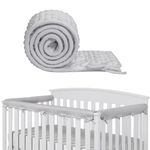 IULONEE 3pcs Baby Rail Cover Protector Set Kids Bed Rails 128x18cm/68x18cm Safe Teething Guard Wrap Fits Side and Front Rails Bed Guardrail Protection (Grey)