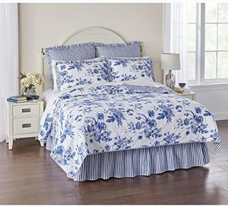 BrylaneHome Frances 6 Piece Quilt Set - King, Blue White