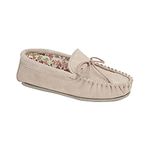 Mokkers LILY Ladies Suede Moccasin Slippers Stone UK 6