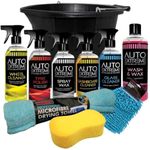 9pc Car Cleaning Kit, Wash kit, valet, Wash & Wax Set, Drying Towel Cleaning Mit Bucket