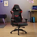 Green Soul Monster Ultimate Series S | Multi-Functional Ergonomic Gaming & Office Chair | Premium Spandex & PU Leather Fabric | Adjustable Neck, Lumbar Pillow | 4D Adjustable Armrests (Black Red)