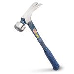 Estwing E3/25SM 25oz Large and Milled Faced Straight Claw Hammer with Blue Vinyl Grip, Silver