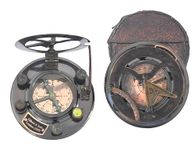 Antique Brass Compass & Copper Sundial Compass, Sundial Clock in Box Gift Sun Clock Ship Replica Watch (Black Finish)