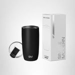 Simple Modern Travel Coffee Mug Tumbler with Flip Lid | Insulated Stainless Steel Iced Coffee Cup | Gifts for Women & Men | Voyager Collection | 470ml | Midnight Black